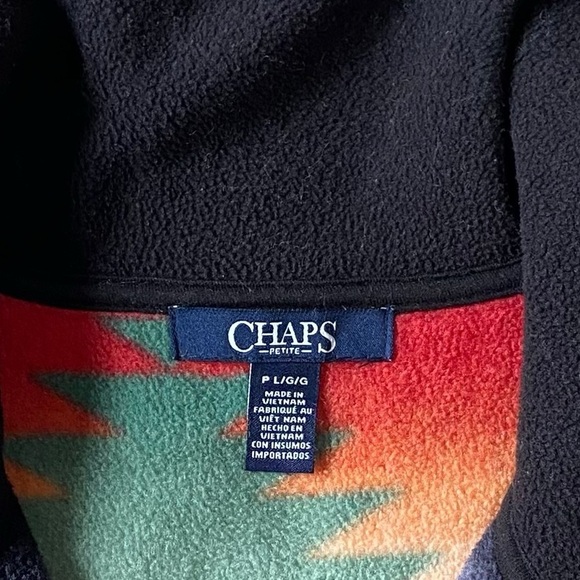 Ralph Lauren Chaps Fleece Southwestern Print Full Zip Vest L - Picture 4 of 10
